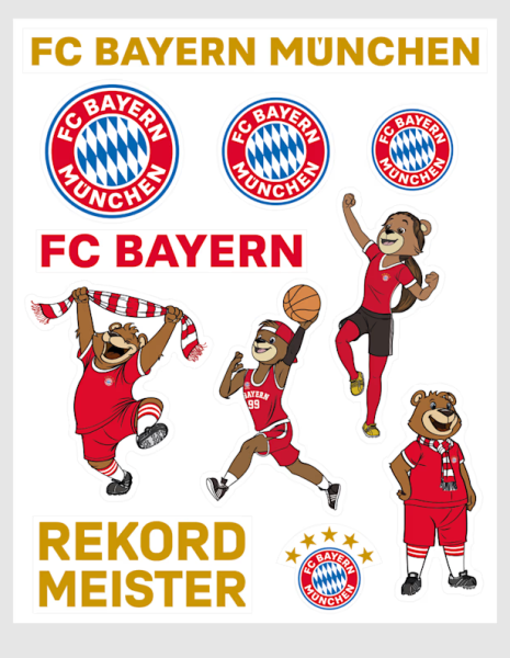 FC Bayern München - Sticker 2er-Set Maskottchen Kinder